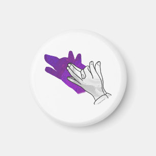 Hand Silhouette Varg Lila Magnet