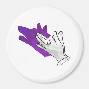 Hand Silhouette Varg Lila Magnet