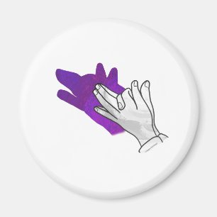 Hand Silhouette Varg Lila Magnet