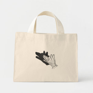 Hand Silhouette-Varg Mini Tygkasse