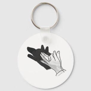 Hand Silhouette-Varg Nyckelring