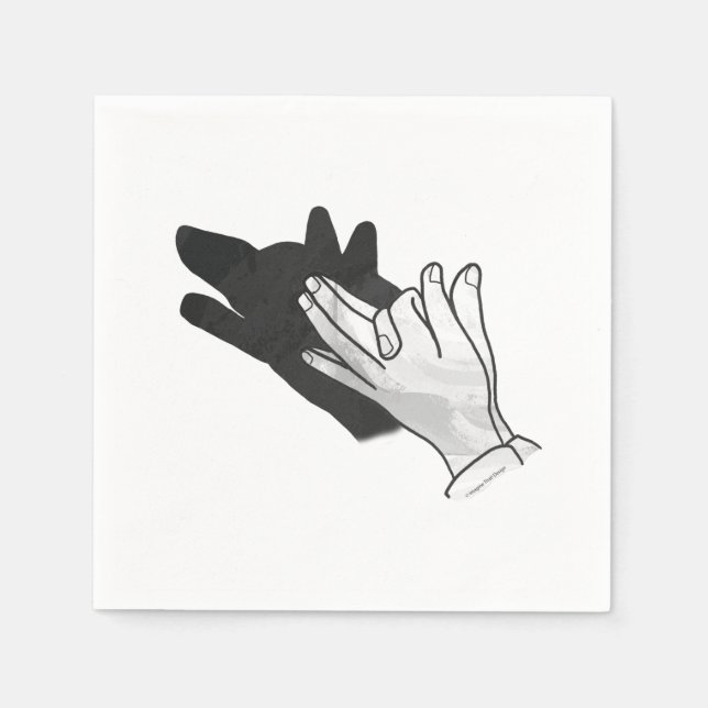Hand Silhouette-Varg Pappersservett (Framsidan)