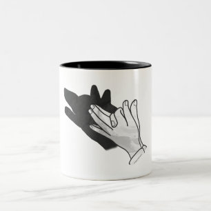 Hand Silhouette-Varg Två-Tonad Mugg