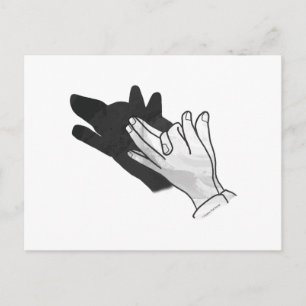 Hand Silhouette-Varg Vykort