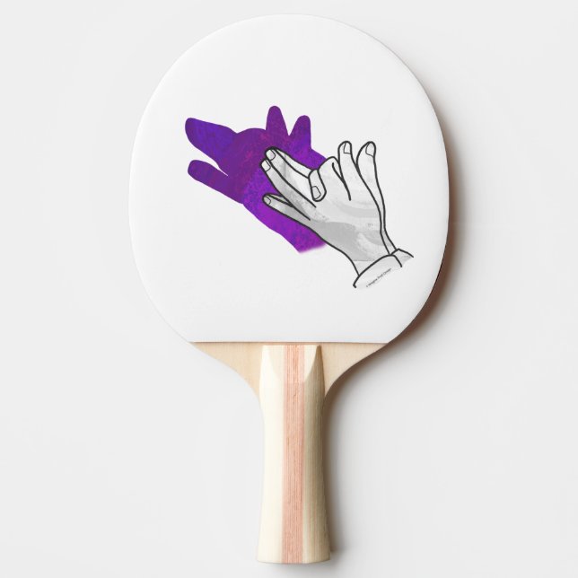 Hand Silhuett Varg Lila Pingisracket (Framsidan)