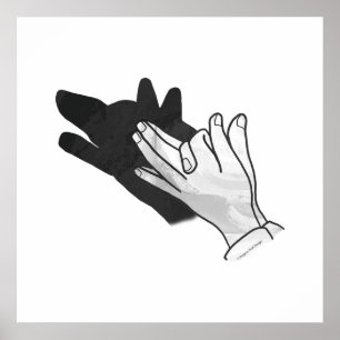 Hand Siluett Varg Poster