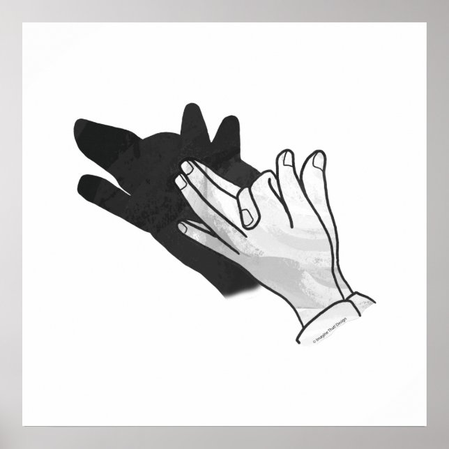 Hand Siluett Varg Poster (Framsidan)