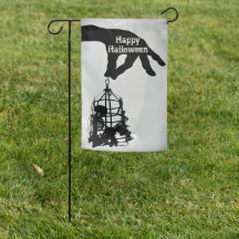 Hand Skeleton Halloween Garden Flagga