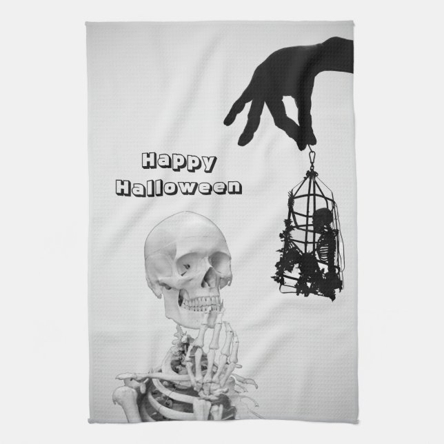 Hand Skeleton Halloween Kitchen Towels Kökshandduk (Vertikal)