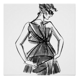 Hand Sketched Couture Mode Perfect Poster