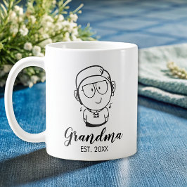 Hand Sketched Grandma Kaffemugg