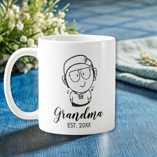 Hand Sketched Grandma Kaffemugg
