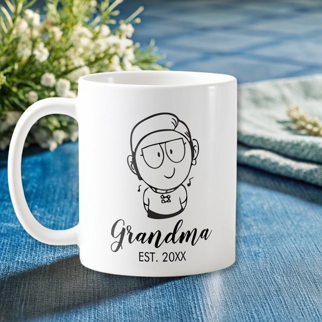 Hand Sketched Grandma Kaffemugg (Skapare uppladdad)