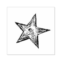 Hand Sketched Pencil Star Frimärke