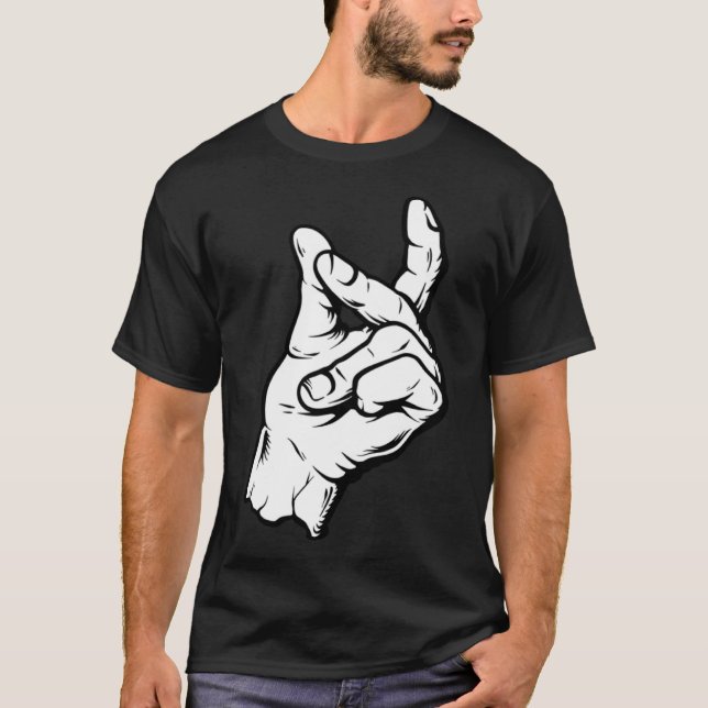 Hand Smack Finger Pullover Hoodie T Shirt (Framsida)