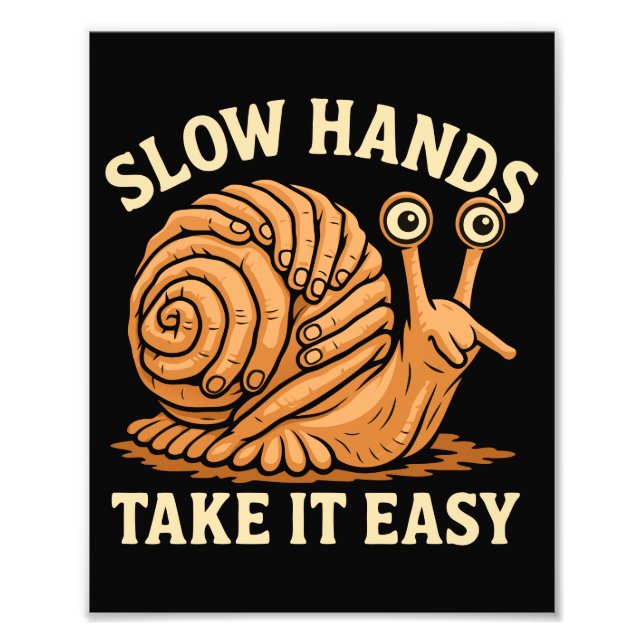 Hand Snigel Art Handmade made Snigel Stil Fototryck (Framsidan)