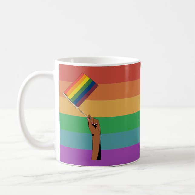 Hand som håller Pride-flagga Kaffemugg (Vänster)