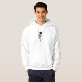 Hand som håller Ros Minimalistisk Konst Herr Hoodie
