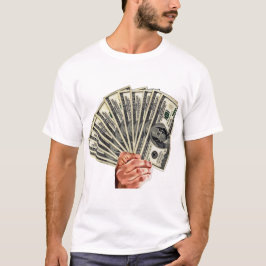 hand som innehar dollarväxlar, konst t shirt