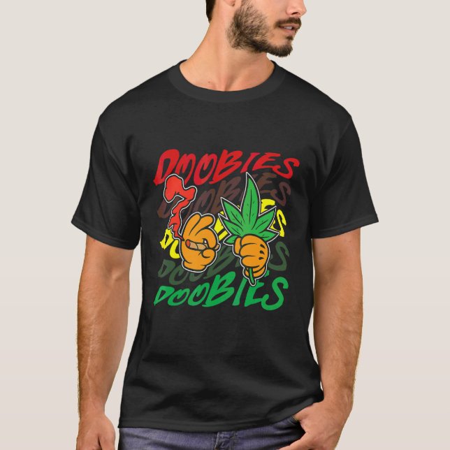 Hand som röker ogräs röker joint t shirt (Framsida)