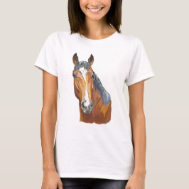 Hand teckning bay-häst t shirt