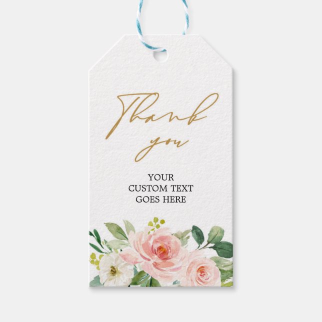 Hand teckning boho  rosa blommigt möhippa presentetikett (Framsidan)