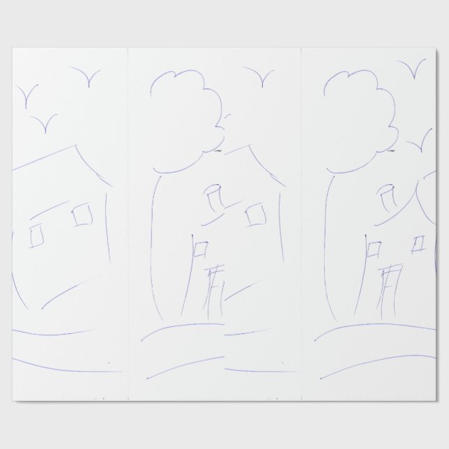 HAND TECKNING HOUSE PRESENTPAPPER (Seam)
