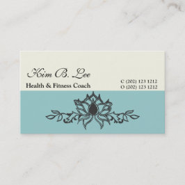 Hand Teckning Lotus Blommigt Yoga Instructor Visitkort