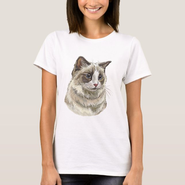 Hand teckning luffy Ragdoll cat T Shirt (Framsida)