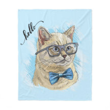 Hand teckning lustig brittisk katt i glasögon