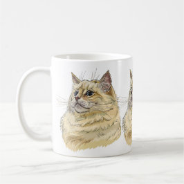 Hand teckning lustig fluffy Ragdoll cat Kaffemugg