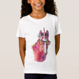 Hand teckning rosa Unicorn T Shirt
