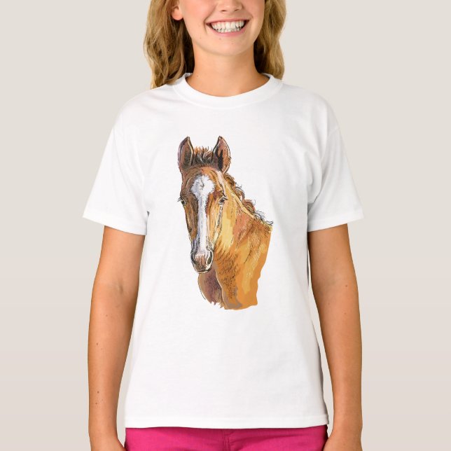 Hand teckning söt föl t shirt (Framsida)