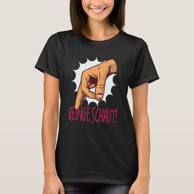 Hand tittade på humor-speldesign t shirt (Framsida)