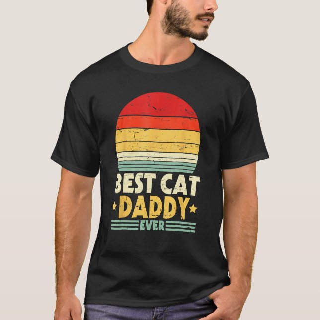 Hand Touching Paw Happy Father Day Papa Best Cat D T Shirt (Framsida)
