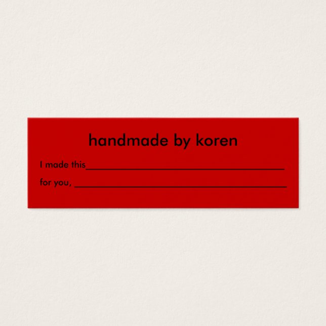 Hand-tvätta endast presentmärkre litet visitkort (Framsidan)