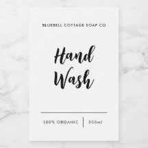 Hand Tvätta etikett, Elegant Script-produktetikett