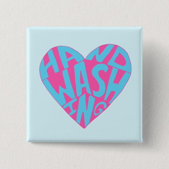 Hand Tvättar hand Knapp (Framsida)