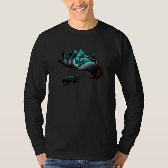Hand Witch Wicca Salamander Magic Mushroom Spell T Shirt (Framsida)