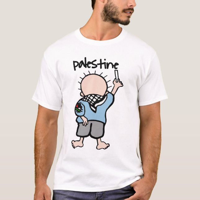 Handaladesign för Palestina elegant T-Shirt (Framsida)