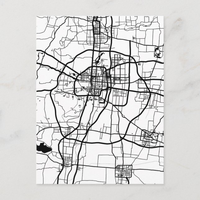 Handan China City Map Vykort (Framsida)