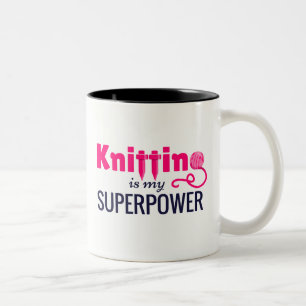 Handarbete är min Superpower i rosor Två-Tonad Mugg