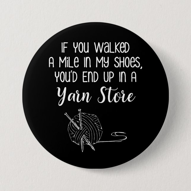 Handarbete & virkning för garnlager roligt knapp (Framsida)