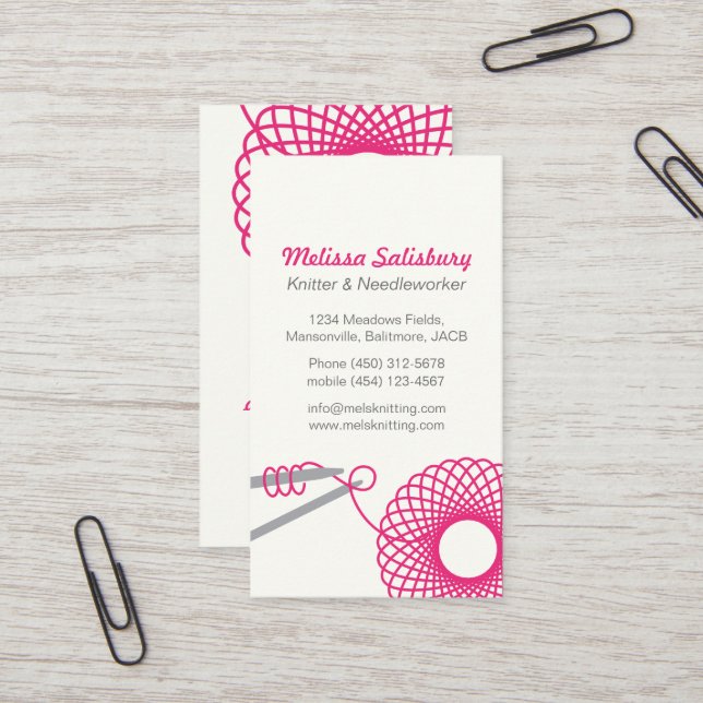 Handarbeteneedleworkvisitkortar Visitkort (Fram/Back In Situ)