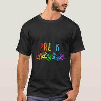Handavtryck av back to school Pre-K-lärare T Shirt