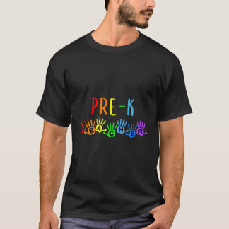 Handavtryck av back to school Pre-K-lärare T Shirt