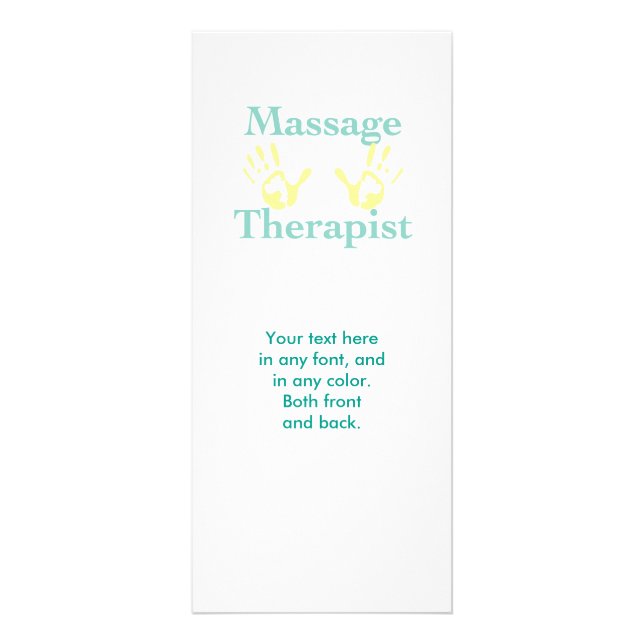 Handavtryck av massageterapeut reklamkort (Framsidan)