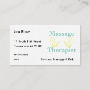 Handavtryck av massageterapeut tidsbeställning kort