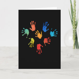 Handavtryck för Finger Paint Kids Kort