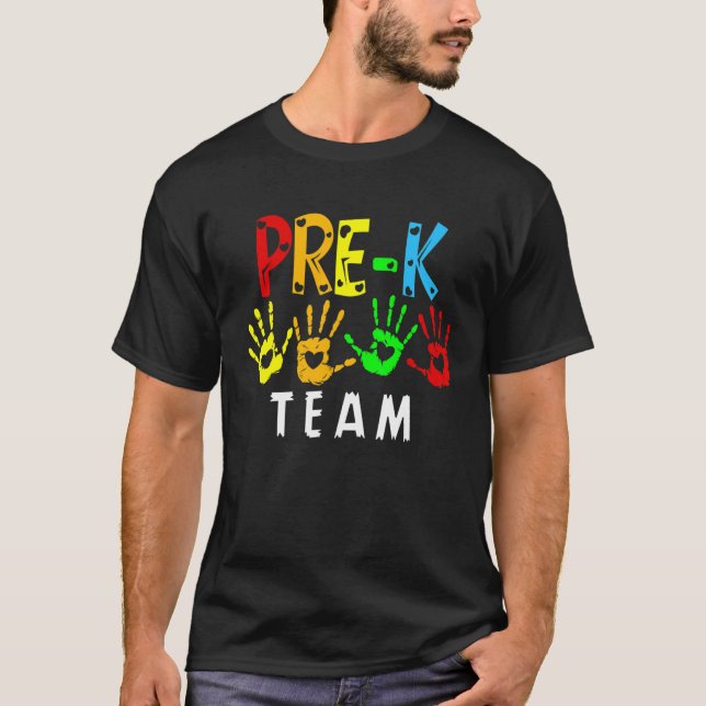 Handavtryck för förK-team Back to school T Shirt (Framsida)